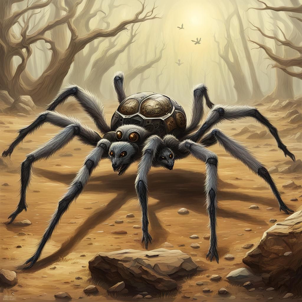 Exoplanet: Alien Wolf-Spiders in Speculative Biology Art