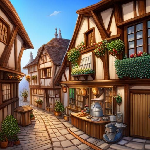 Picturesque Medieval Tavern in Renaissance Style