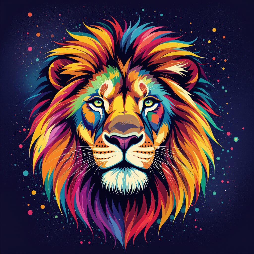 Psychedelic Lion: A Trippy AI Creation