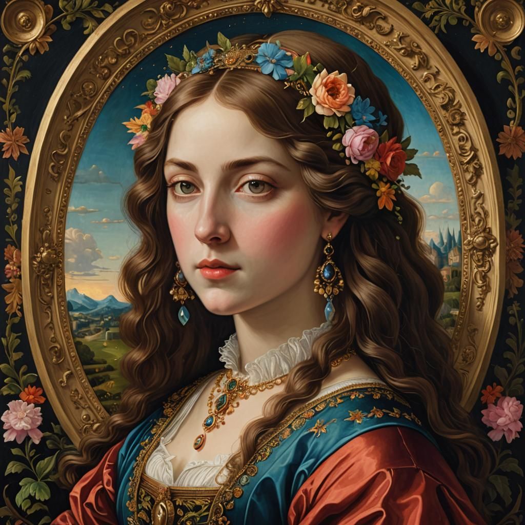 Fantasy Portrait in Renaissance Painting Style