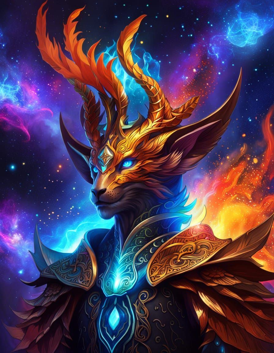 Flaming Space Jabberwocky with Celtic Magic