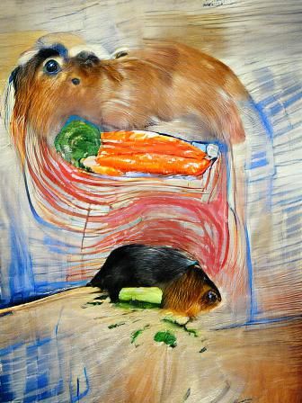 Screaming Guinea Pig in Expressionist Style