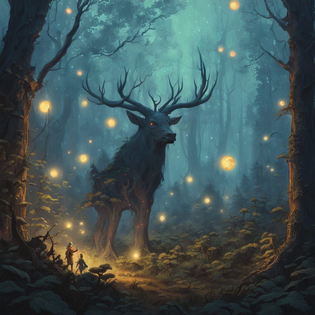 Mythical Forest Warriors in Enchanted Futurism