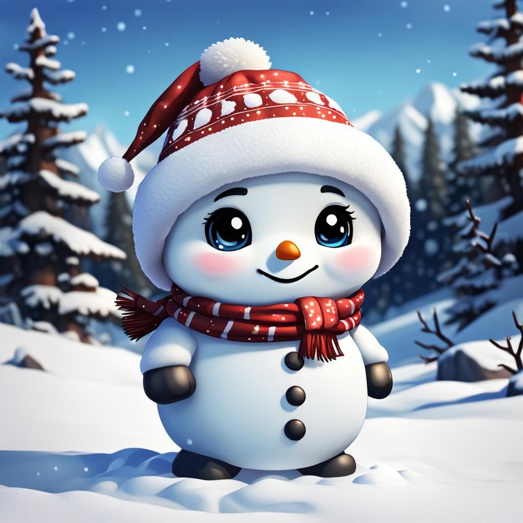 Chibi Snowman Digital Art