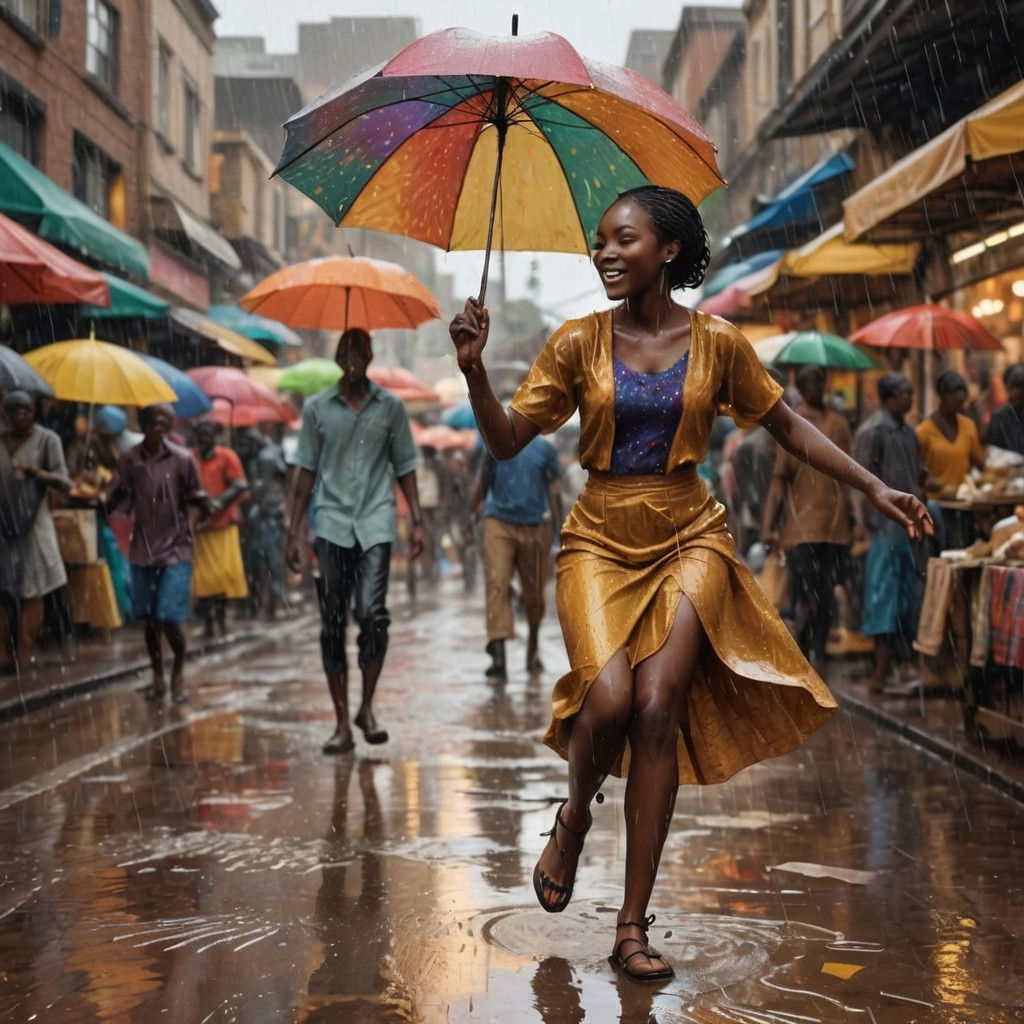 Rainy Season Street in Africa