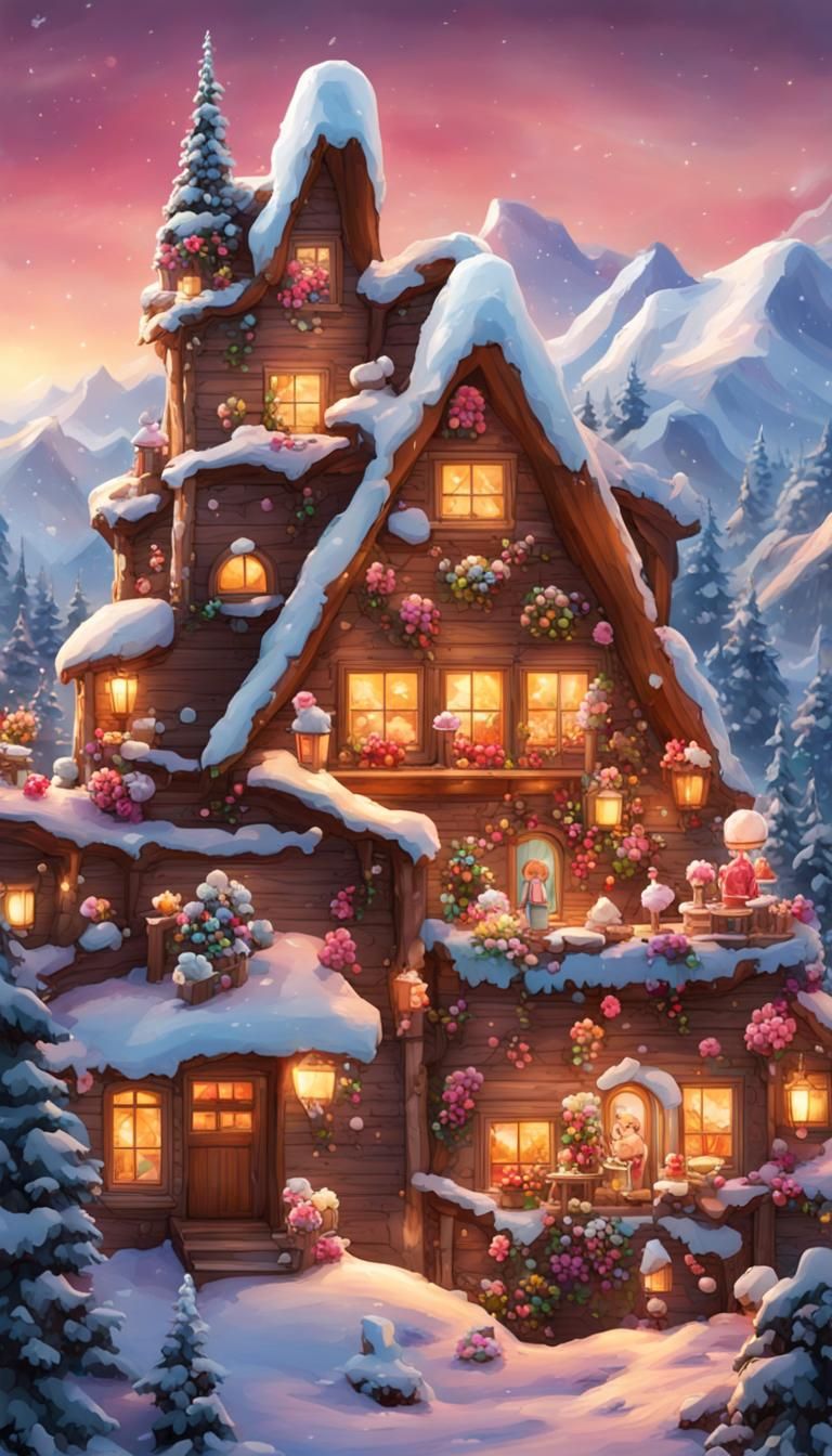 Candy Mountain Chalet in a Fantasy World