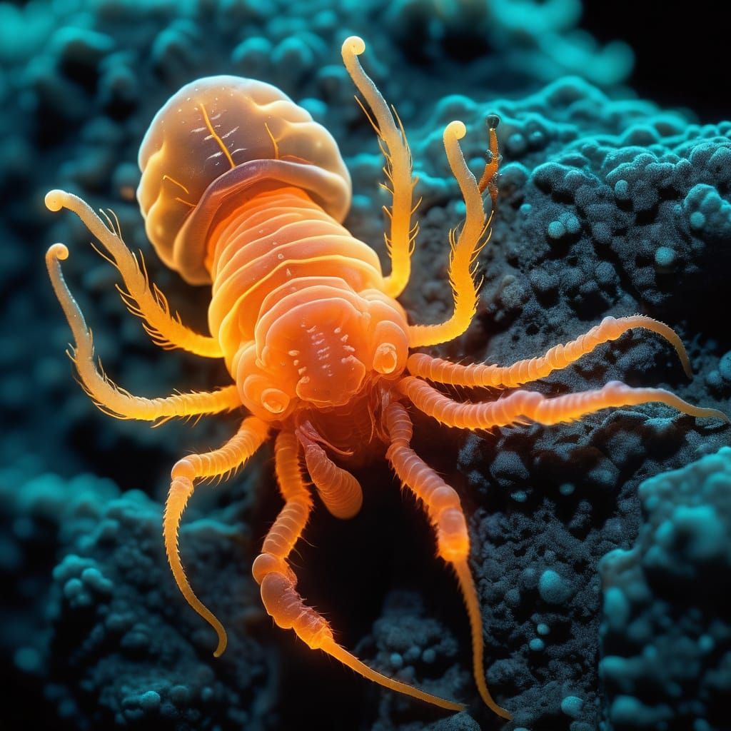 Bioluminescent Cordyceps Infected Tardigrade Crawler
