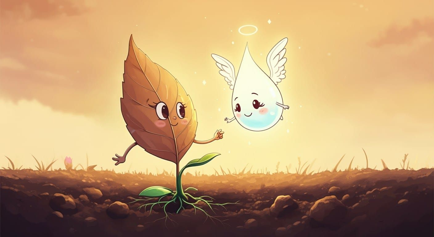 Revitalizing Manga Illustration of Leaf and Water