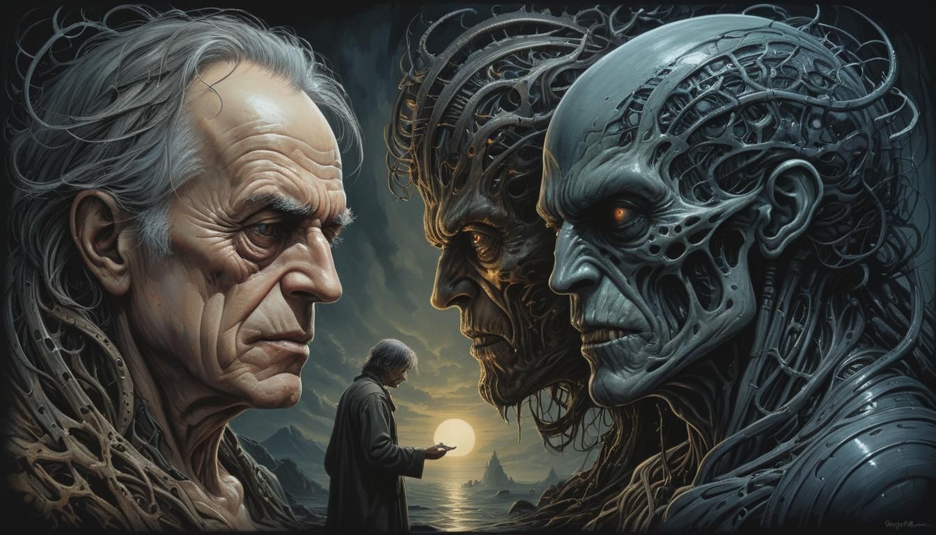 Duality of Man: Hyperrealistic Concept Art