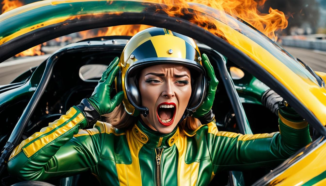 Fiery Crash: A Racer's Terror in Vivid Detail