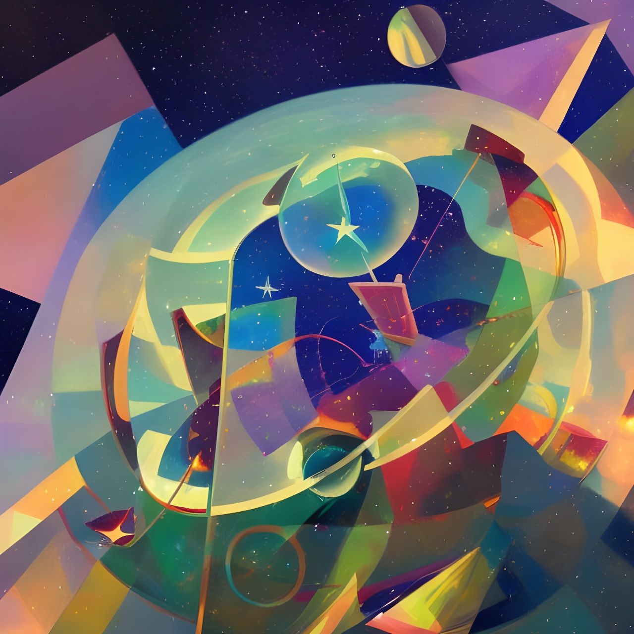 Cosmic Christmas Tree: Holographic Astral Illustration