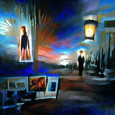 Film Concept Art with Flickering Light