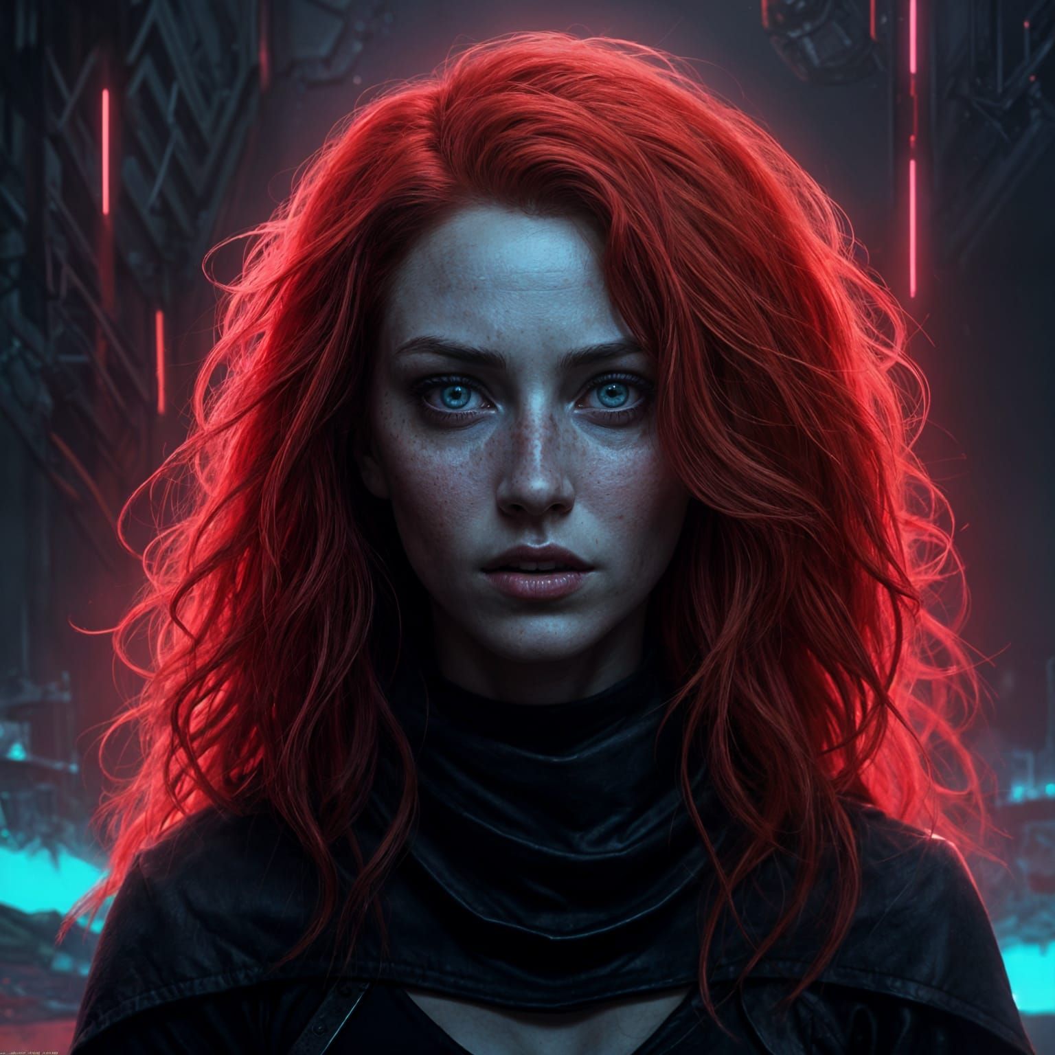 Sinister Freckled Redhead in Rutkowski Style