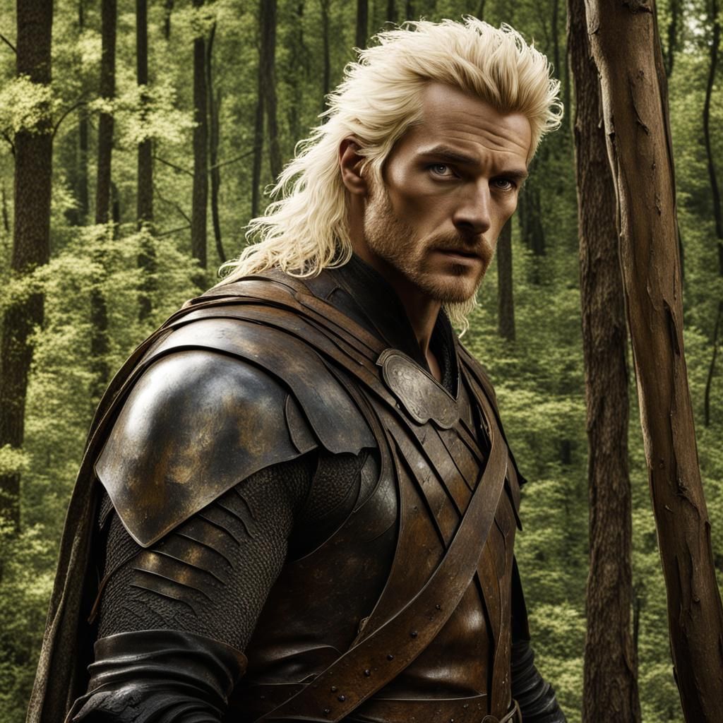 Robin Hood AI Image: Blond Archer in the Woods