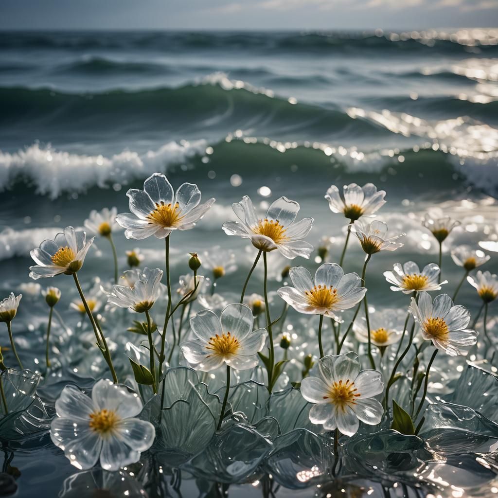 Glass Flowers on a Stormy Sea: Surreal Photography