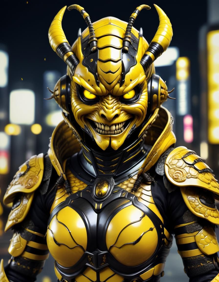 Bee-Themed Japanese Villain Character Poster