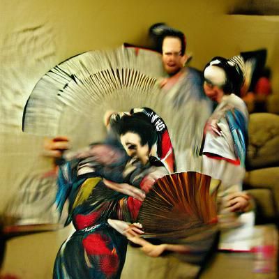 Geisha Fan Dance in Renaissance Style