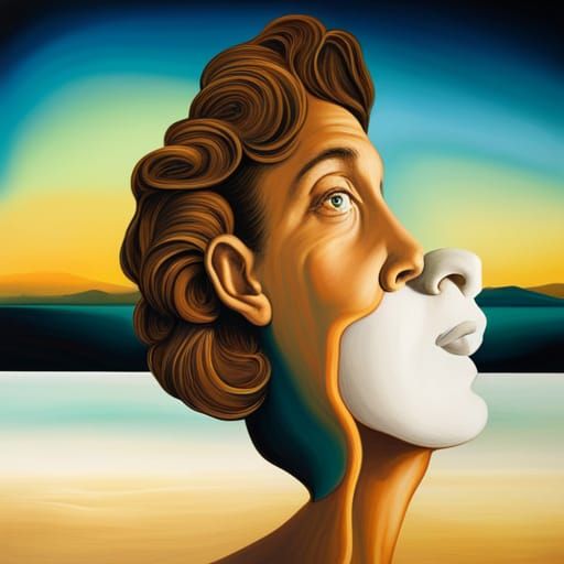 Surreal Melting Landscape in Salvador Dali Style