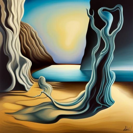 Surreal Melting Dreamscape in Dali Style
