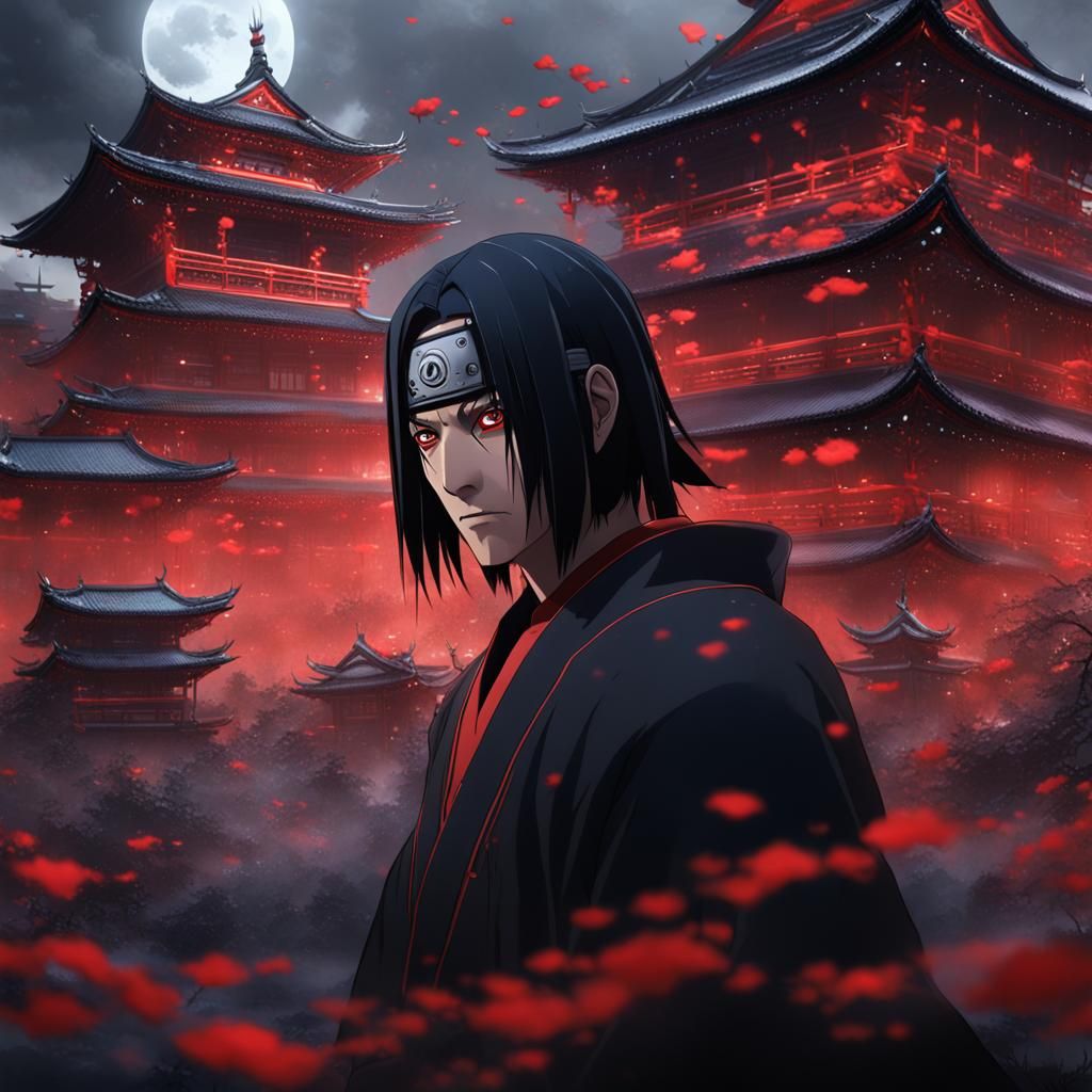 Detailed Matte Painting of Itachi Uchiha