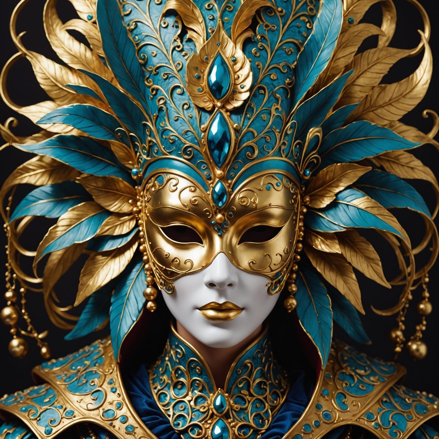 Ethereal Carnival Mask in Vibrant Colors