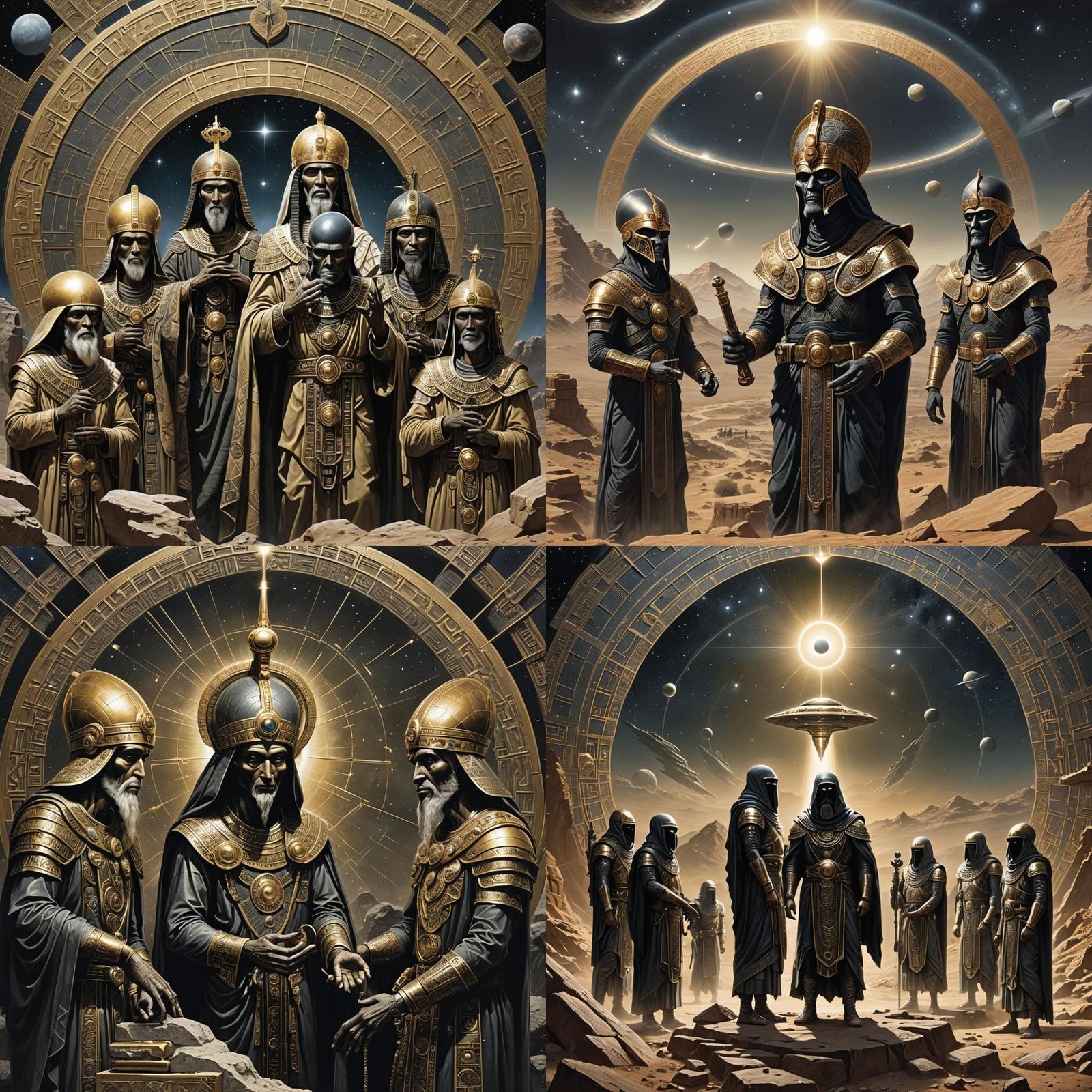 Sinister Gods Observing Earth Through Telescopes