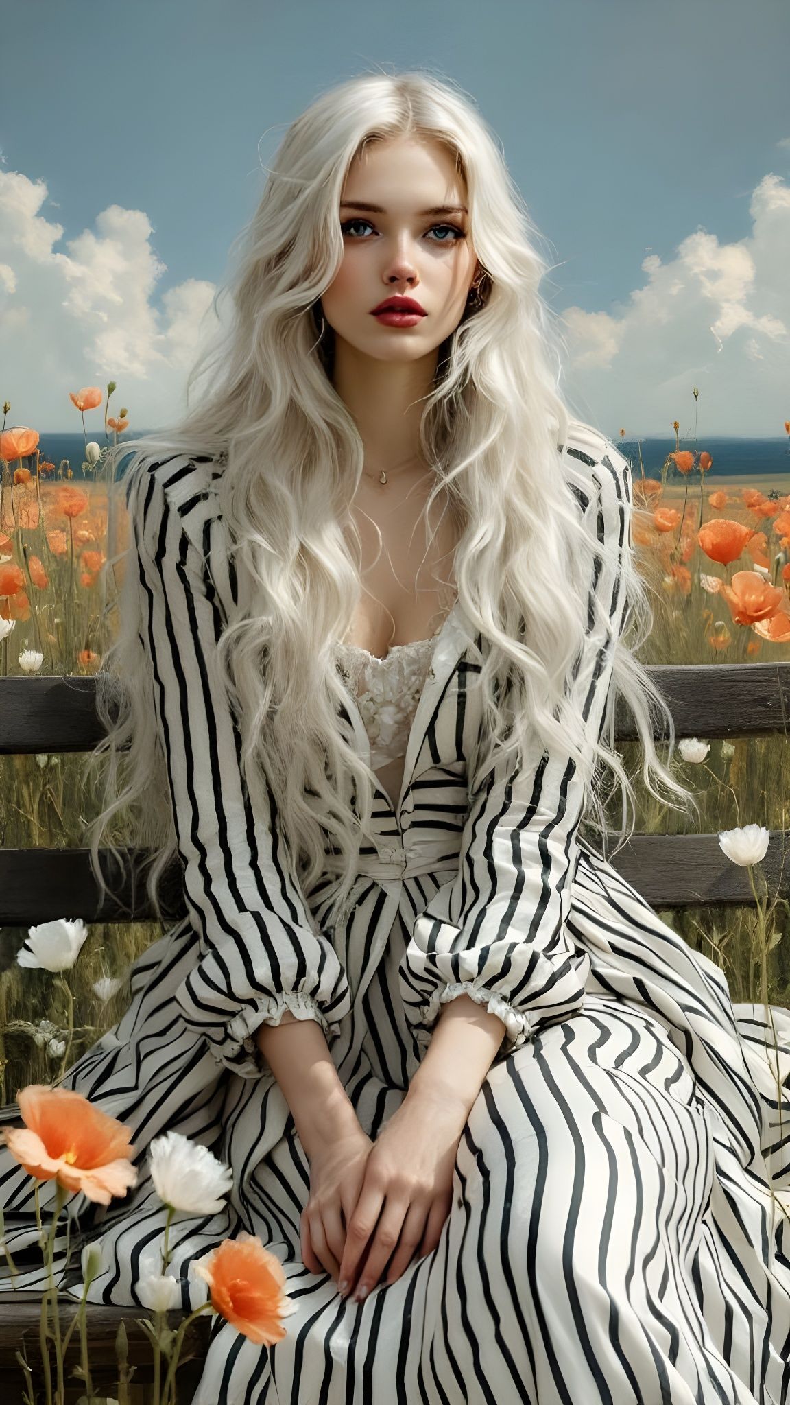 Princess in PVC Coat: A Pre-Raphaelite Oil Painting