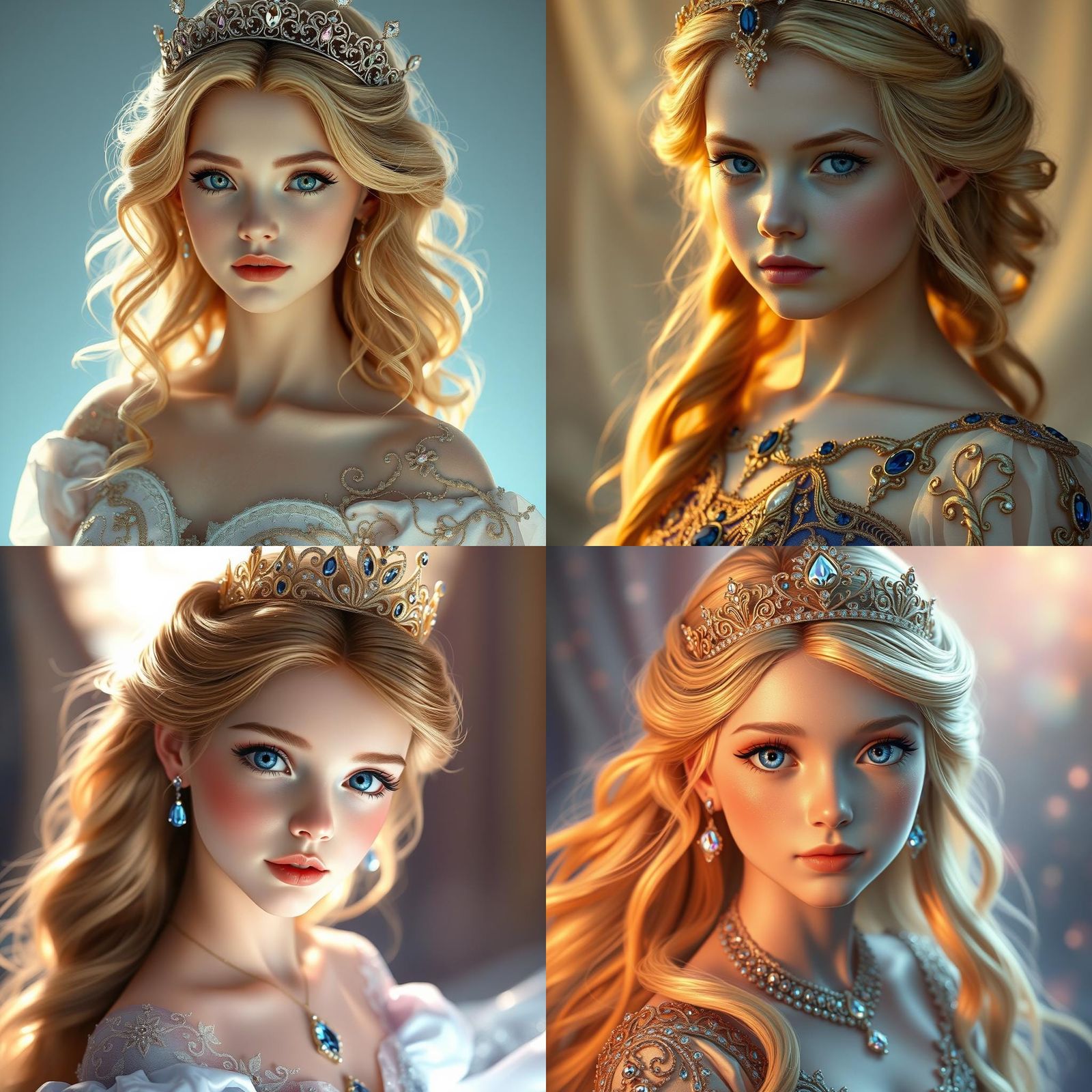 Ethereal Princess with Sapphire Eyes: 3D Anime Art