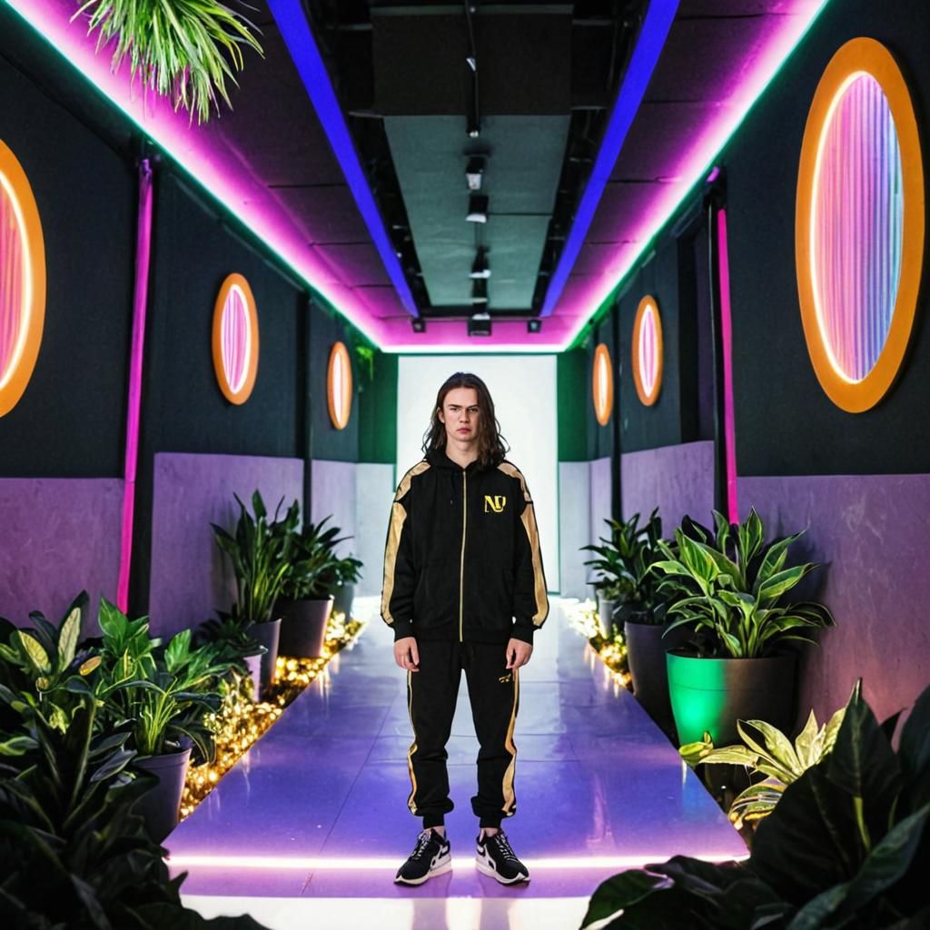 Trippy Nu-Metal Teen in Plant-Filled Room