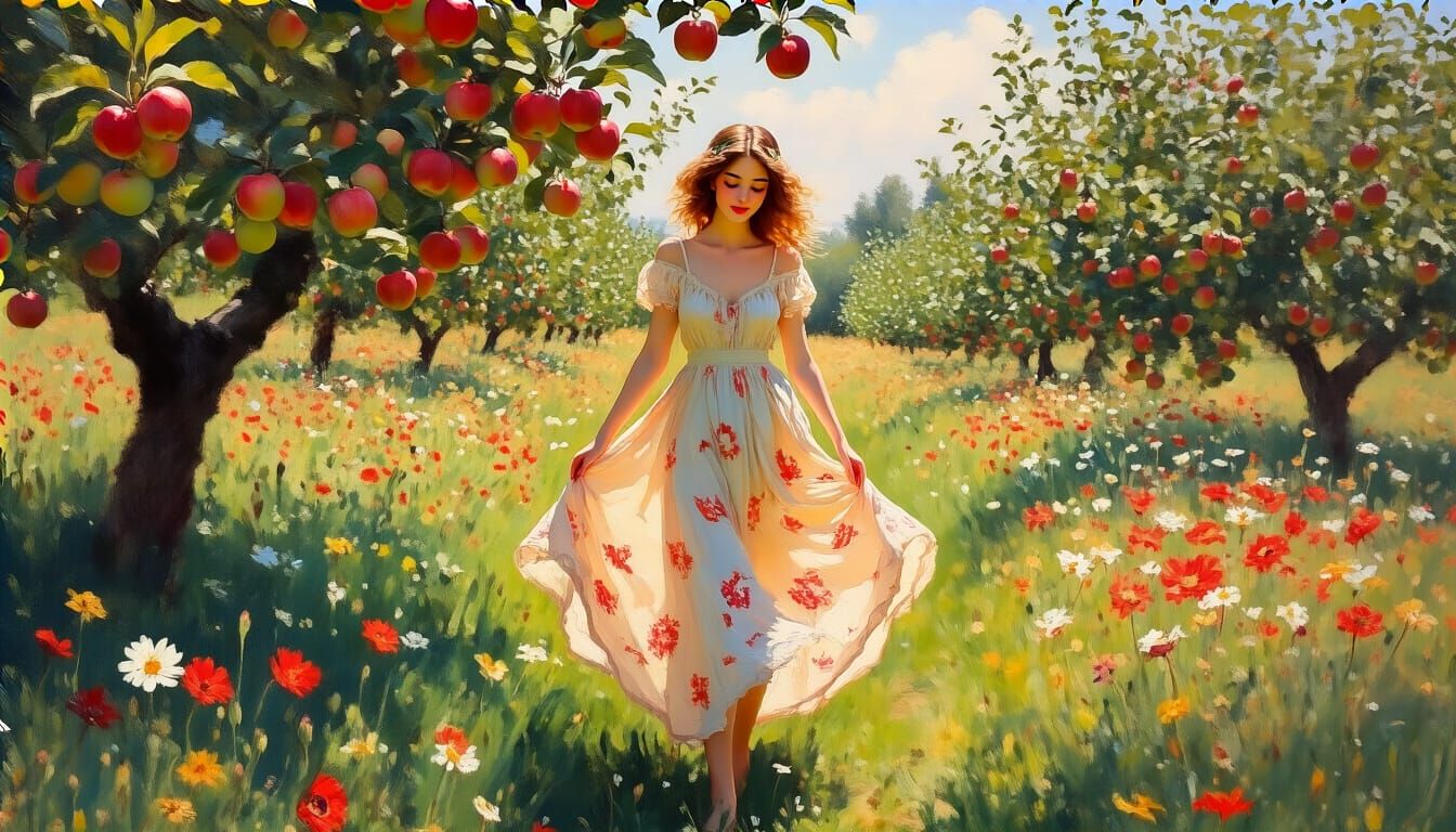 Orchard meadow in late summer