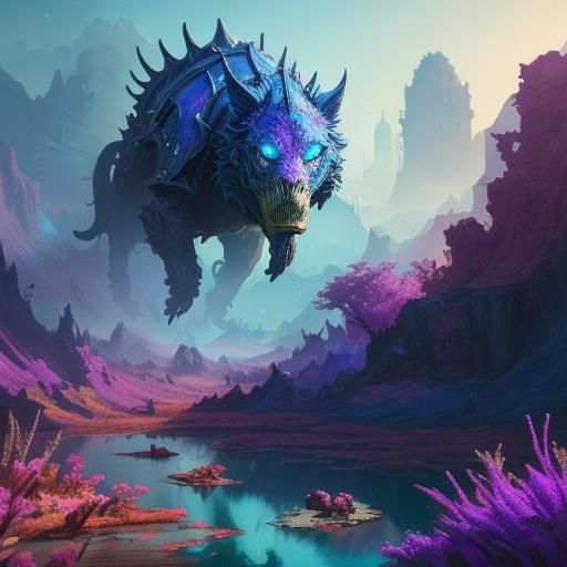 Fantastical Floating Animals in Riot of Colors