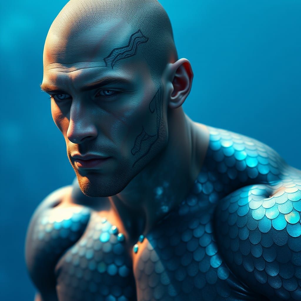 Iridescent Fish Scale Bodypaint: Fantasy Concept Art