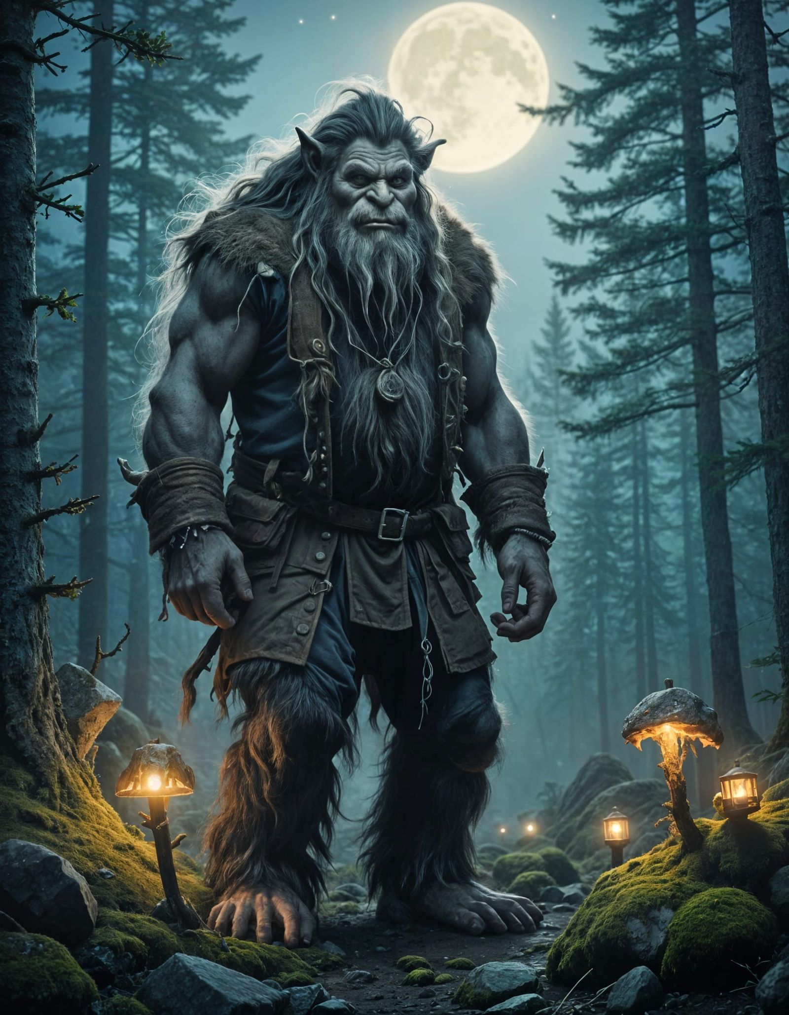 Norwegian Forest Troll at Night