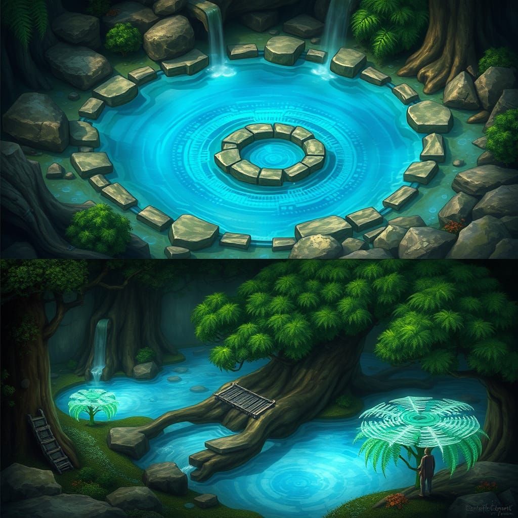 Sapphire Hot Springs Circle in an Ethereal Landscape