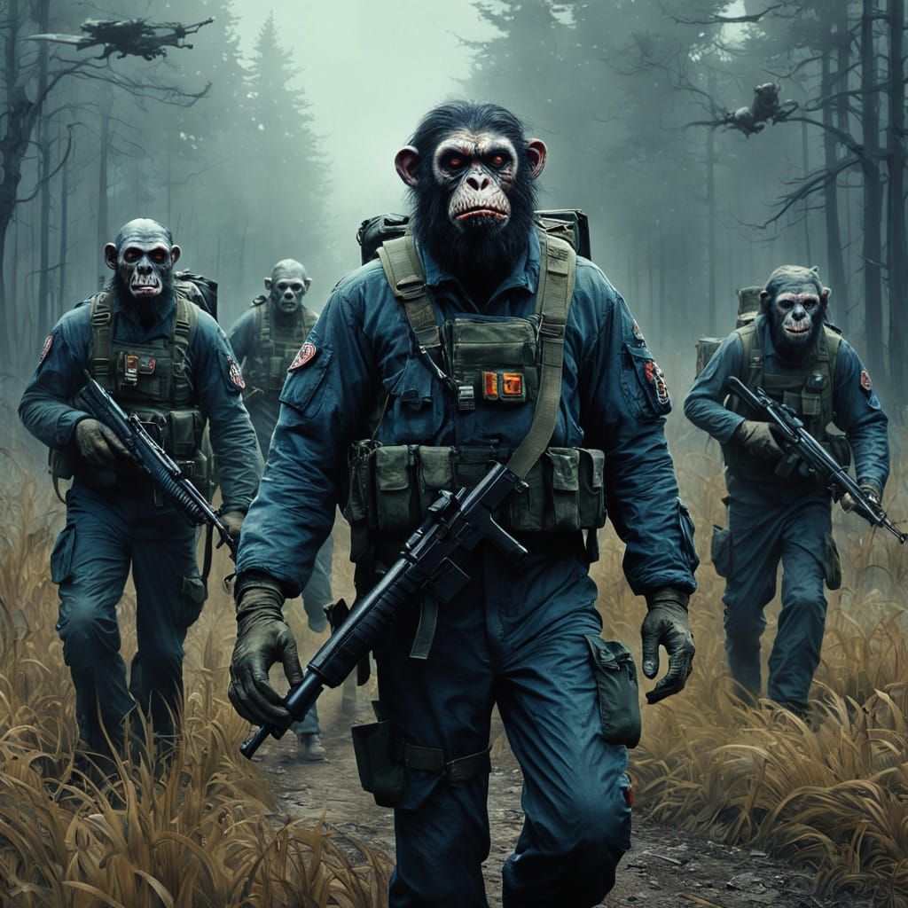 Elite Navy Seal Team Battles Zombie Monkey Monster Clowns in...