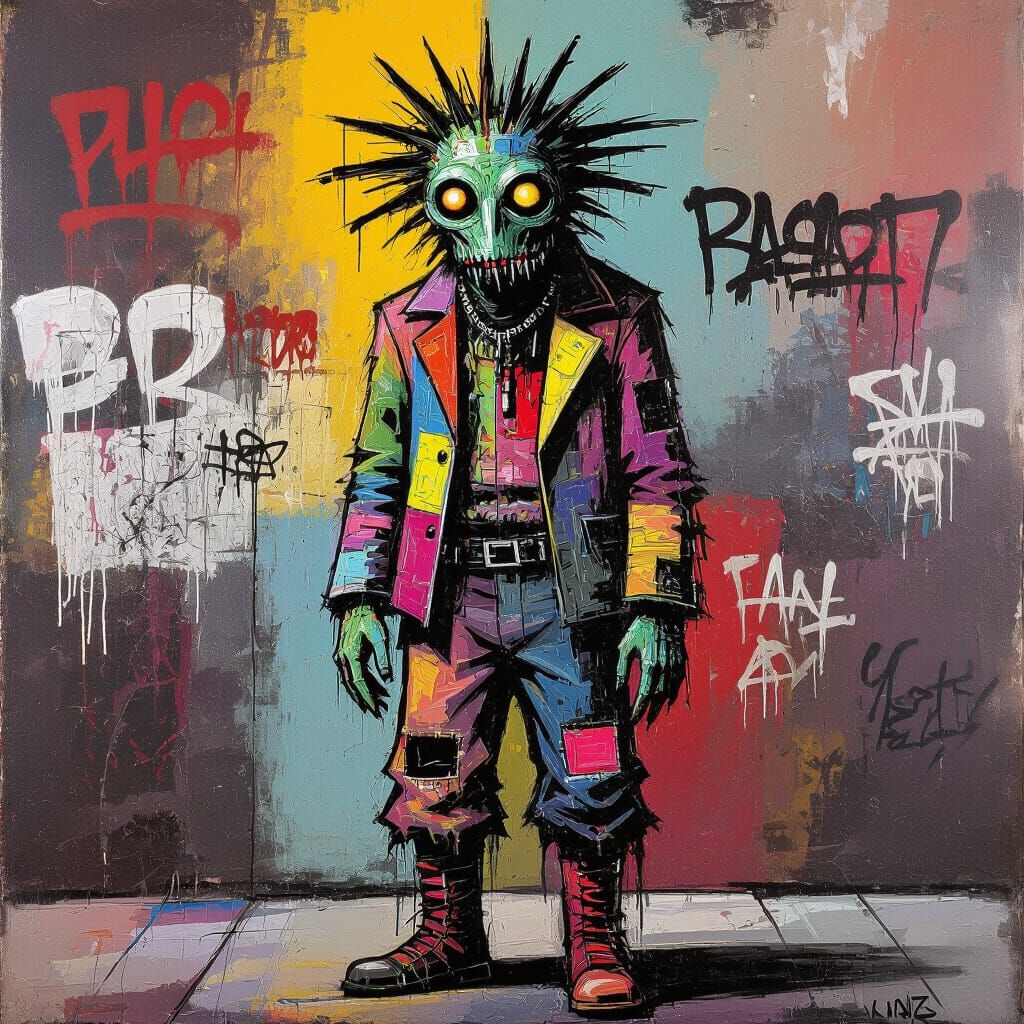 Cryptid in Urban Graffiti Neo-Expressionist Style