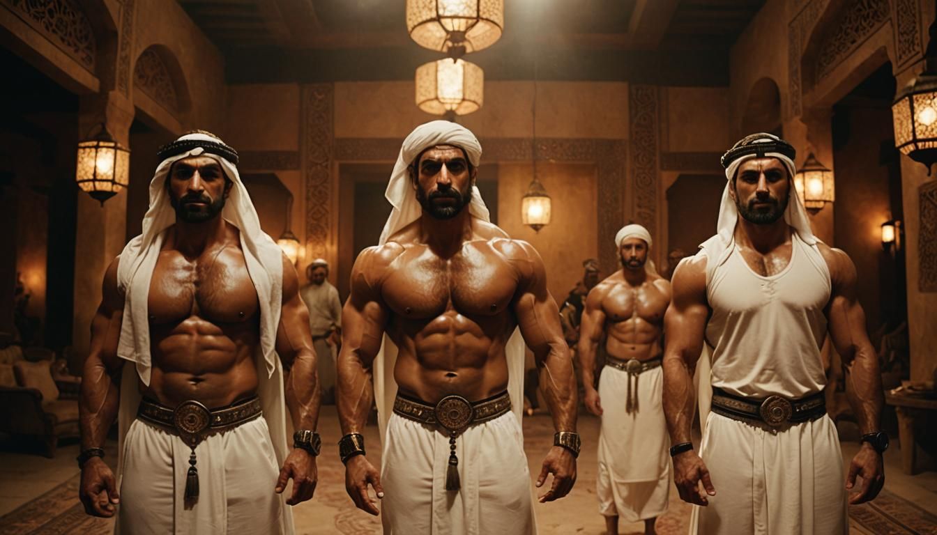 Imposing Bodybuilders in Middle Eastern Setting: Cinematic S...