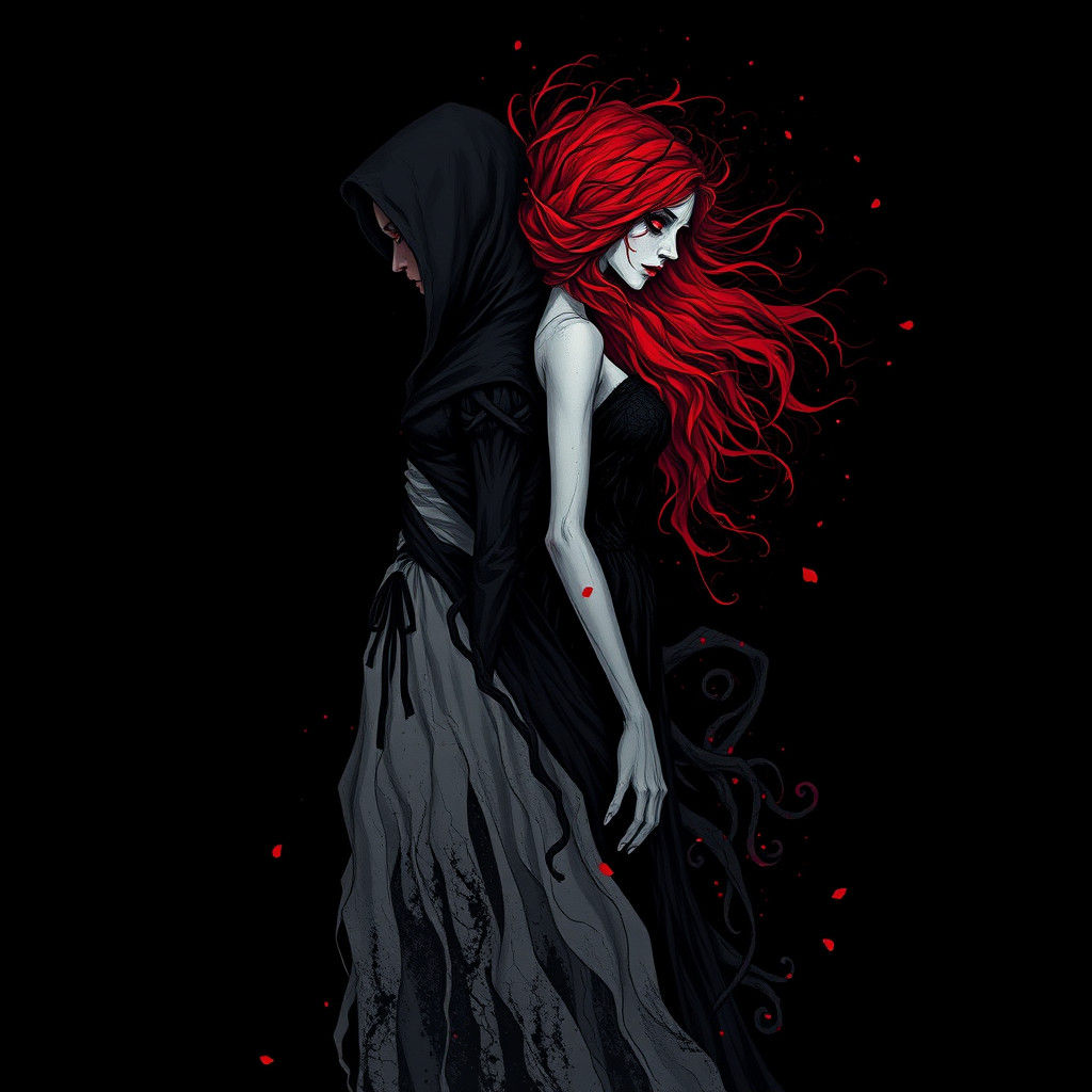 Gothic Figures in Dark Fantasy Illustration