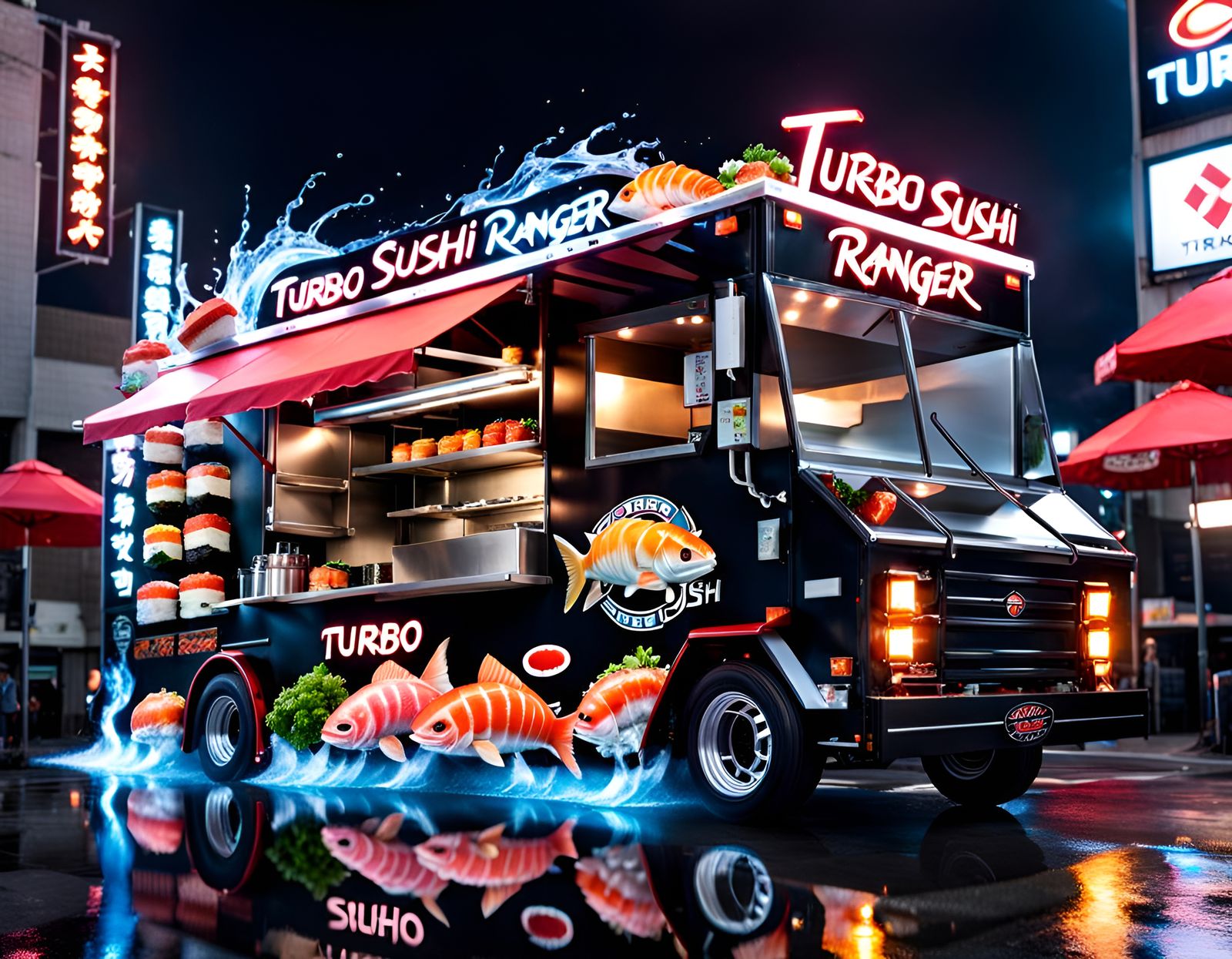 Turbo Sushi Ranger Dekotora Food Truck in 16K