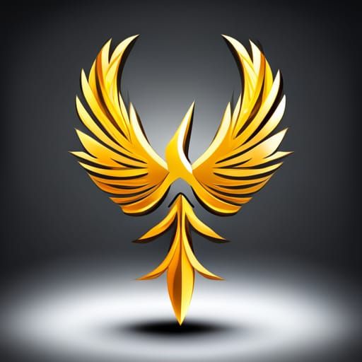 Phoenix Mascot Logo Design with Metal Effect
