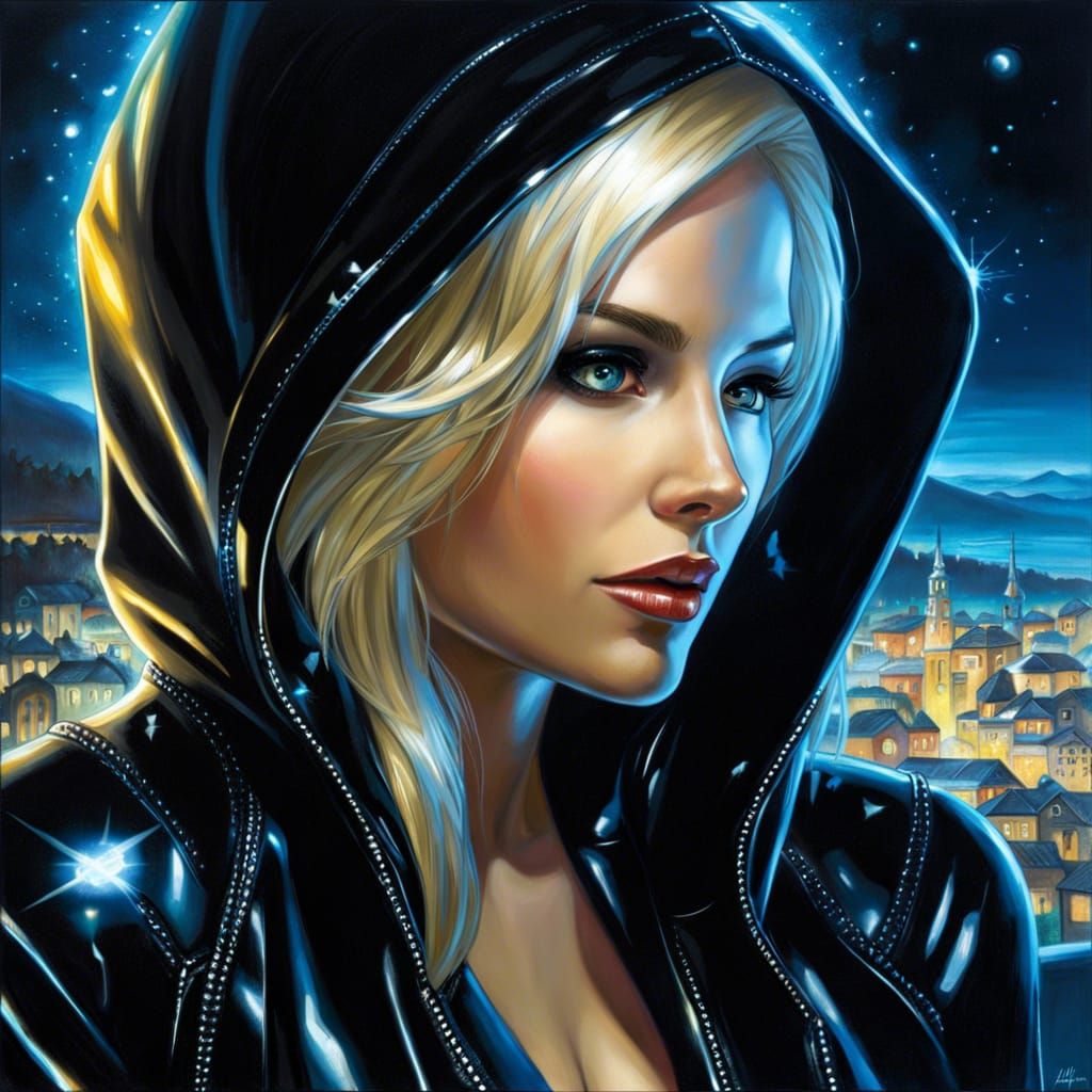 Futuristic Gothic Girl Portrait with Bioluminescence