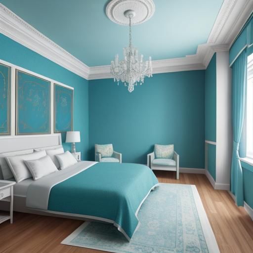 AI Generated Cyan Interior Design