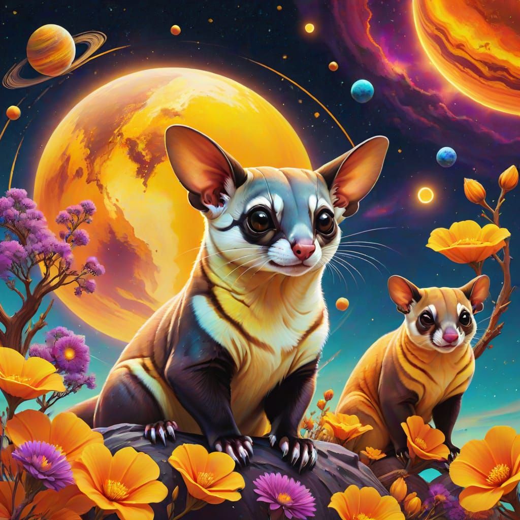 Cosmic Sugar Gliders with Fossa and Fennek