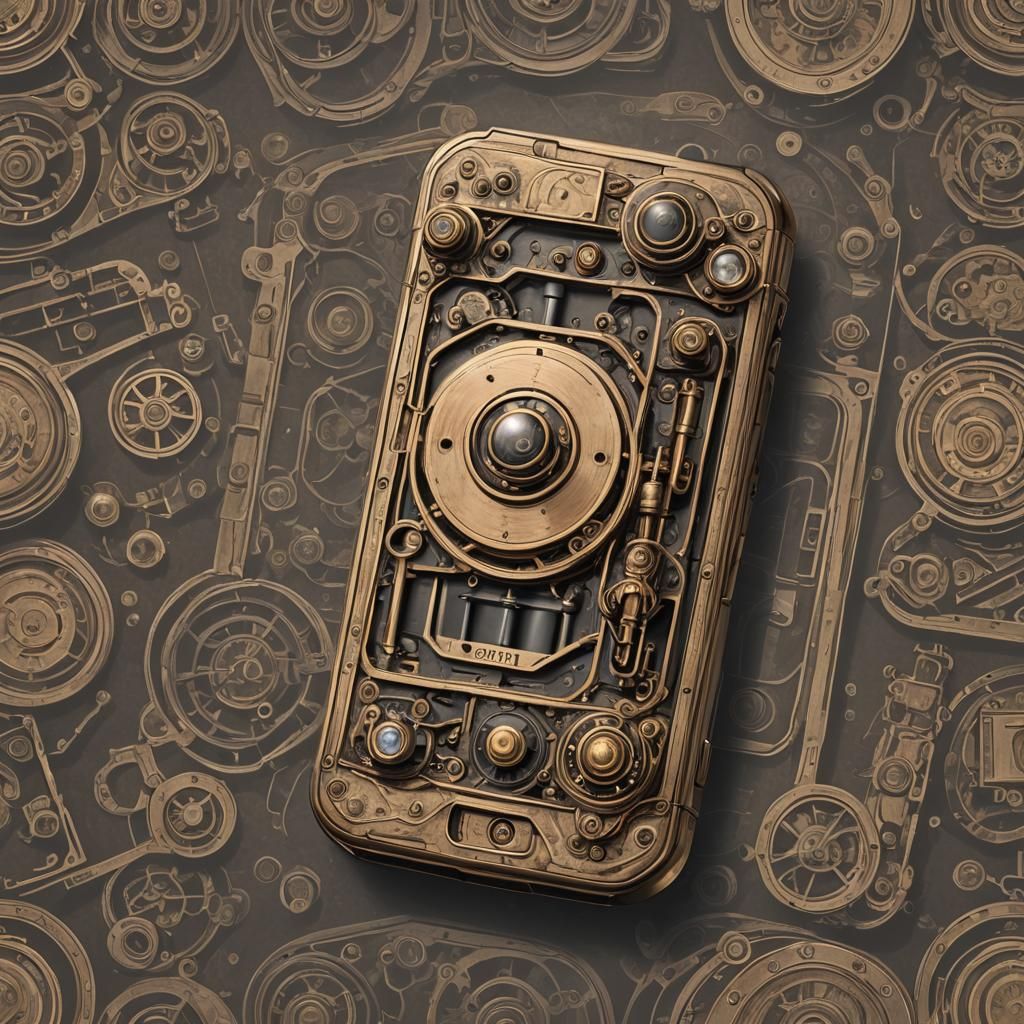 Victorian Steam-Powered Smartphone Concept Art