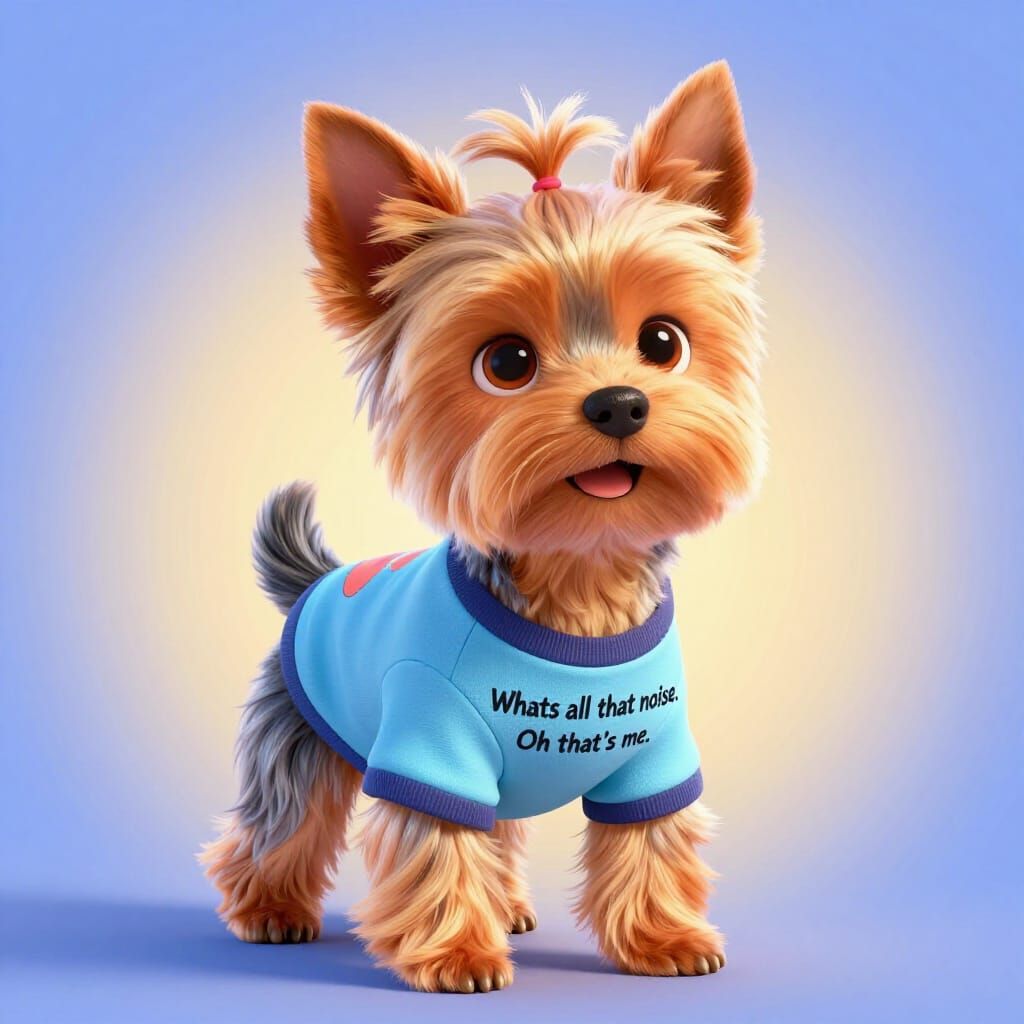Cute Yorkshire Terrier in Pixar Style