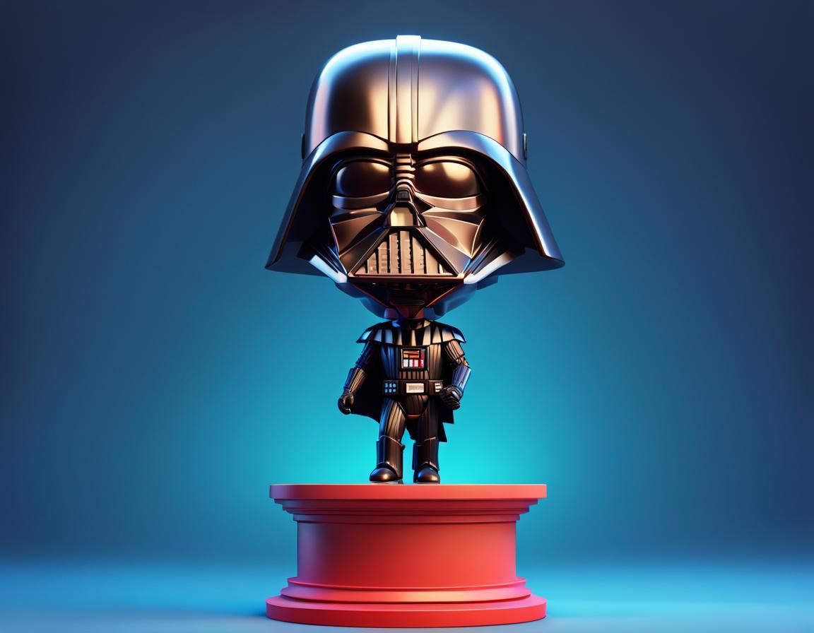 Darth Vader Bobblehead Figurine in 3D Digital Art