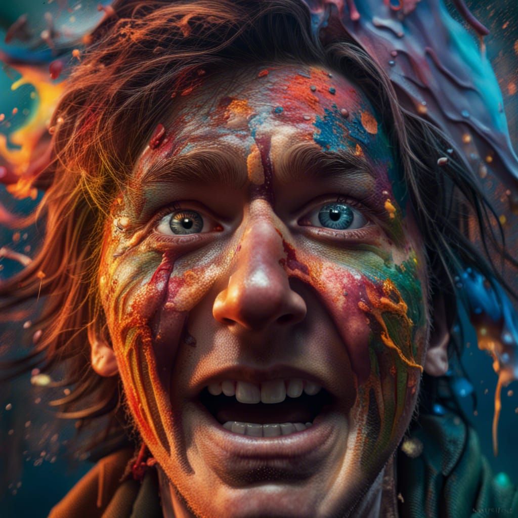 End of World Selfie in Splash Art Style