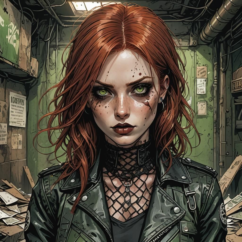 Goth-Punk Redhead in Post-Apocalyptic Underground Comix