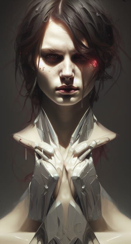 Detailed Portrait of the Antichrist in Oil Painting Style