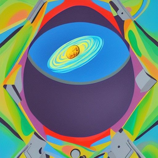 Detailed Gouache Painting of a Space Oddity